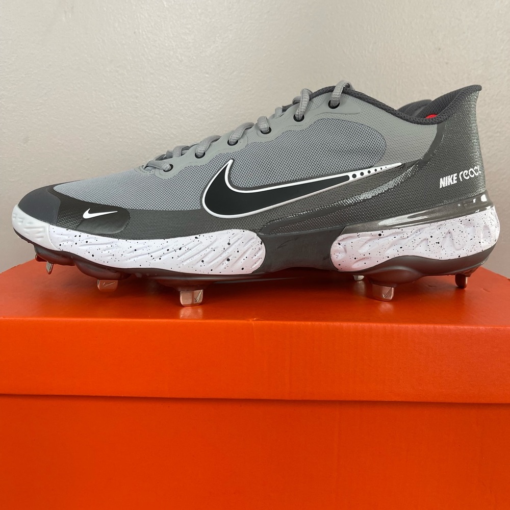 New Nike Alpha Huarache Elite 3 Low Baseball Cleat Grey CK0746-011 Size